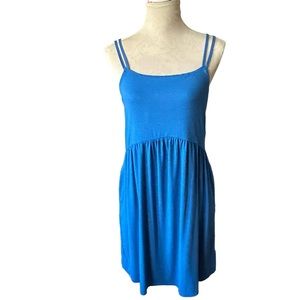NWT OLD NAVY Women’s Blue Fit & Flare Cross Back Cami Mini Dress Size L